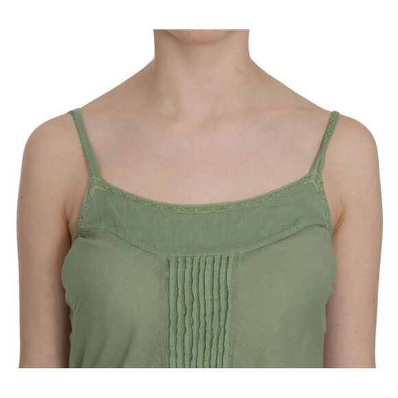 PINK MEMORIES Sleeveless Cotton Tank Top Women Green Tops & T-Shirts - Picture 4 of 5
